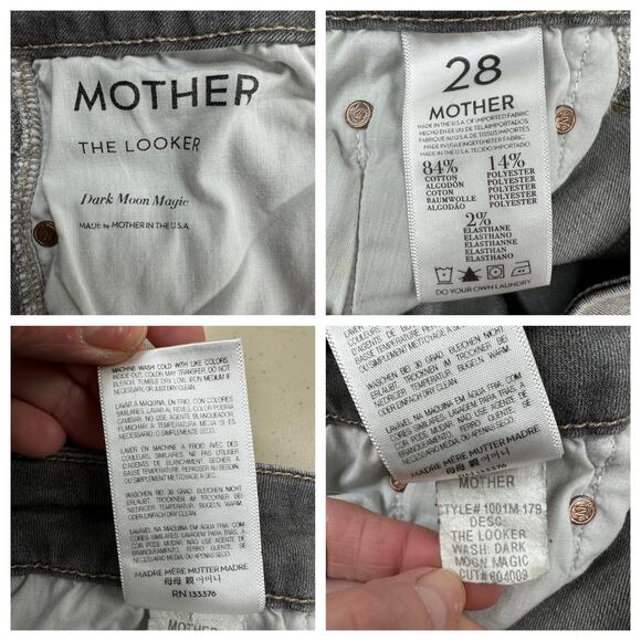 MOTHERl The Looker jeans Size 28  Dark Moon Magic Grey Light Wash Skinny - Picture 16 of 16